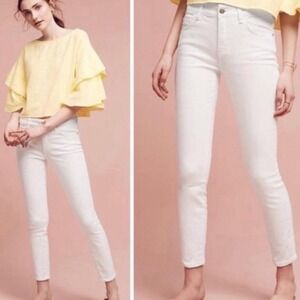 Anthropologie Pilcro And The‎ Letterpress Jeans Script White Stretch Women 25 P